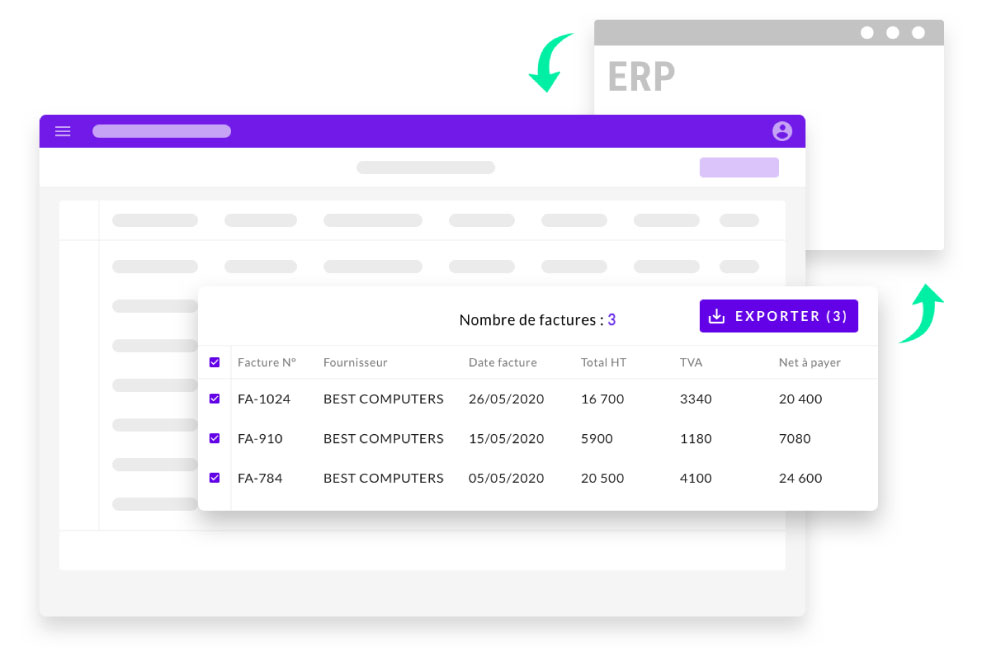 synchronisation Konta et ERP