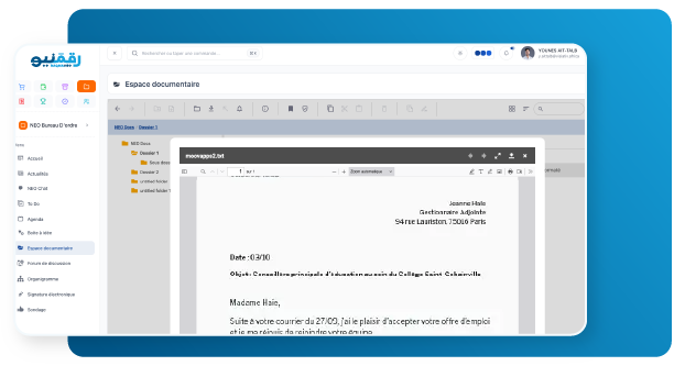 NEO Bureau d'ordre digital, Gestion électronique des courriers, GEC